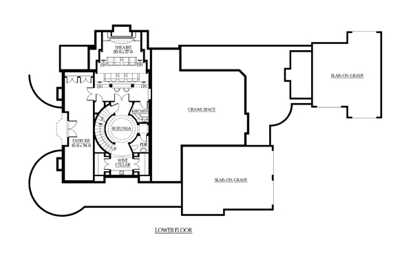 Country Farmhouse Lower Level of Plan 87639