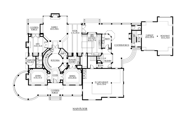 Country Farmhouse Level One of Plan 87639