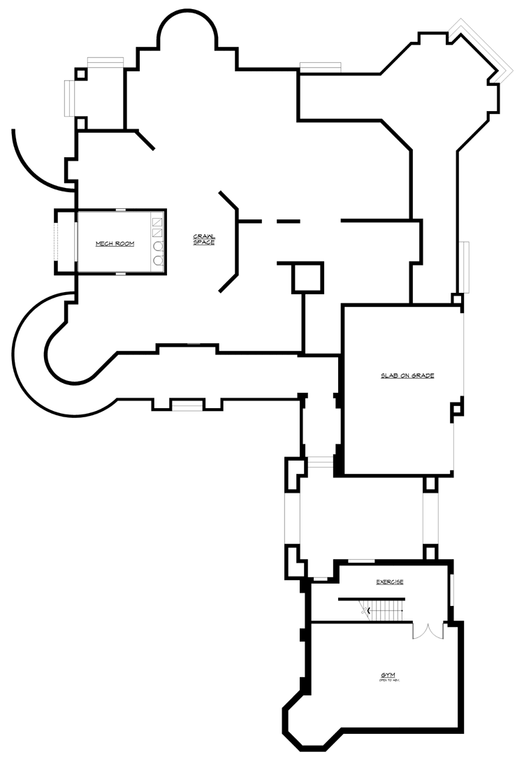 Farmhouse Victorian Lower Level of Plan 87643