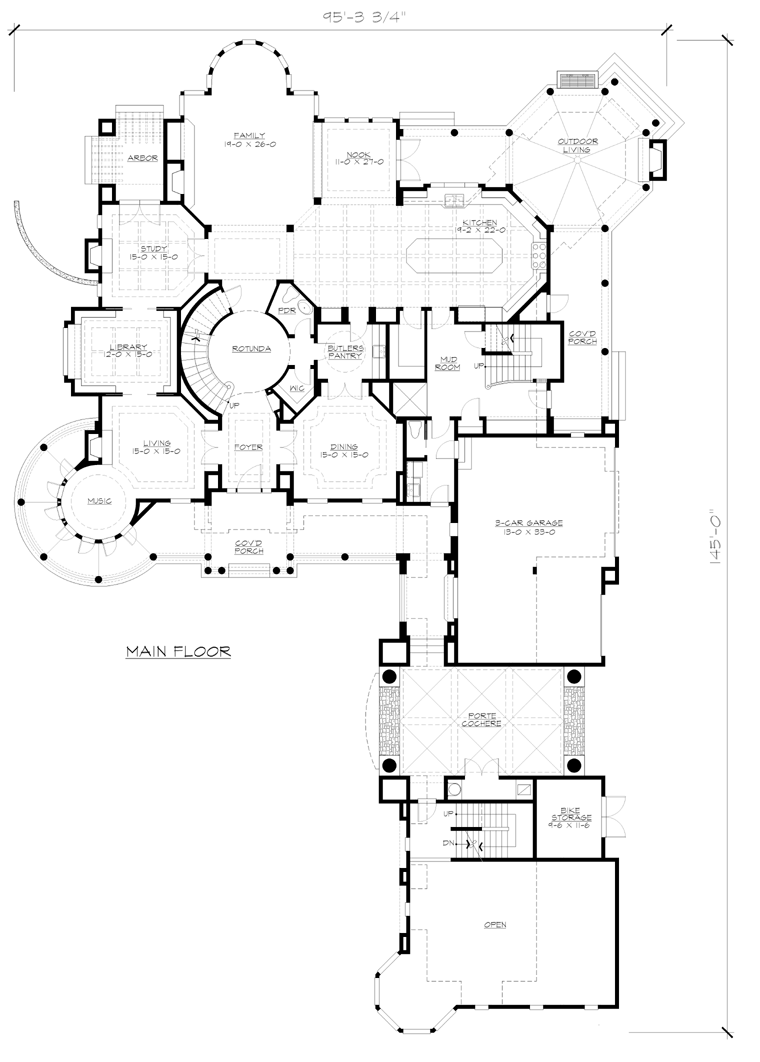 Farmhouse Victorian Level One of Plan 87643