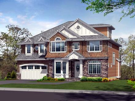 Colonial Traditional Elevation of Plan 87647