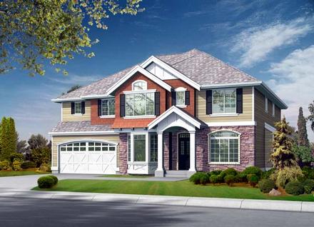 Colonial Traditional Elevation of Plan 87648