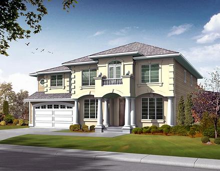 Colonial Elevation of Plan 87650