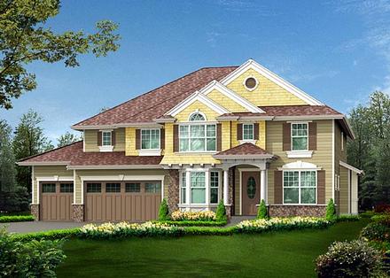 Colonial Traditional Elevation of Plan 87654