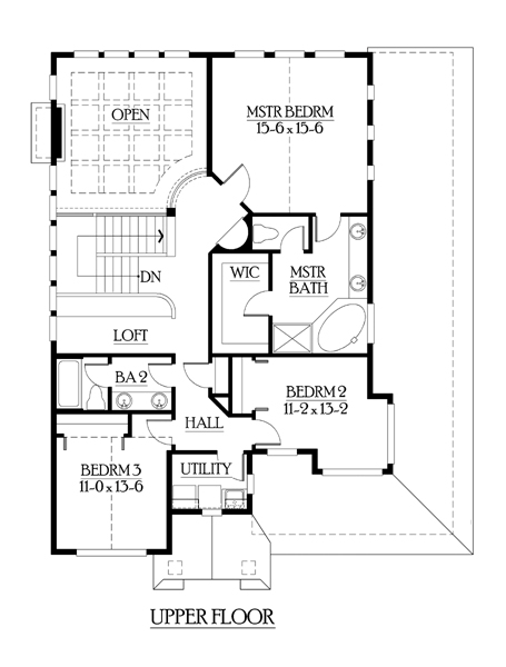 Colonial Craftsman Level Two of Plan 87659