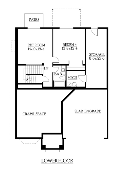 Colonial Lower Level of Plan 87660