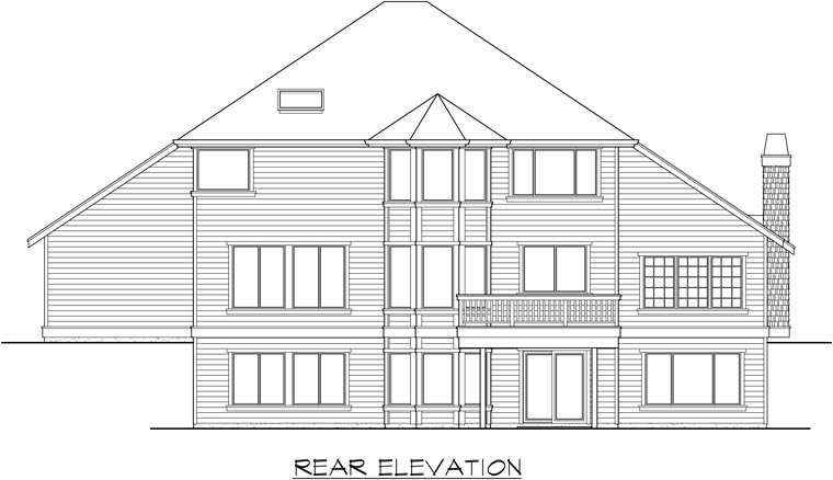 Craftsman Rear Elevation of Plan 87661