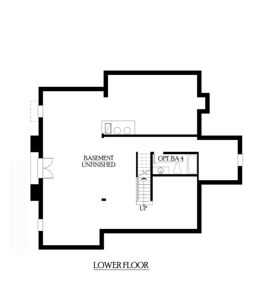 Colonial Craftsman European Lower Level of Plan 87663