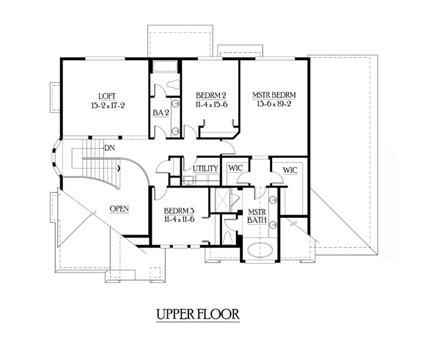 House Plan 87664 Second Level Plan