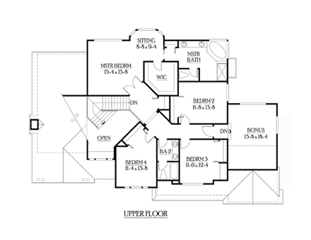House Plan 87665 Second Level Plan
