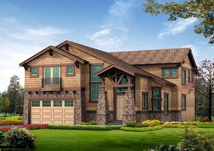 Craftsman Tuscan Elevation of Plan 87666