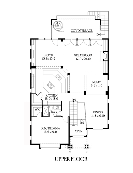 Contemporary Craftsman Level Two of Plan 87667
