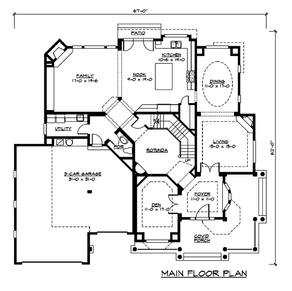 Farmhouse Victorian Level One of Plan 87679