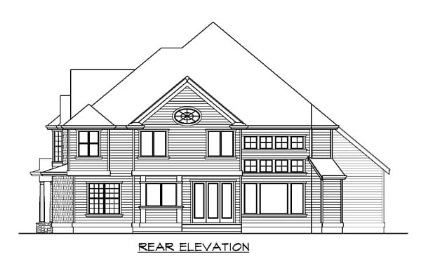 Farmhouse Victorian Rear Elevation of Plan 87679