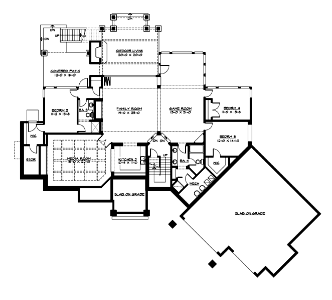 Cottage Traditional Lower Level of Plan 87681