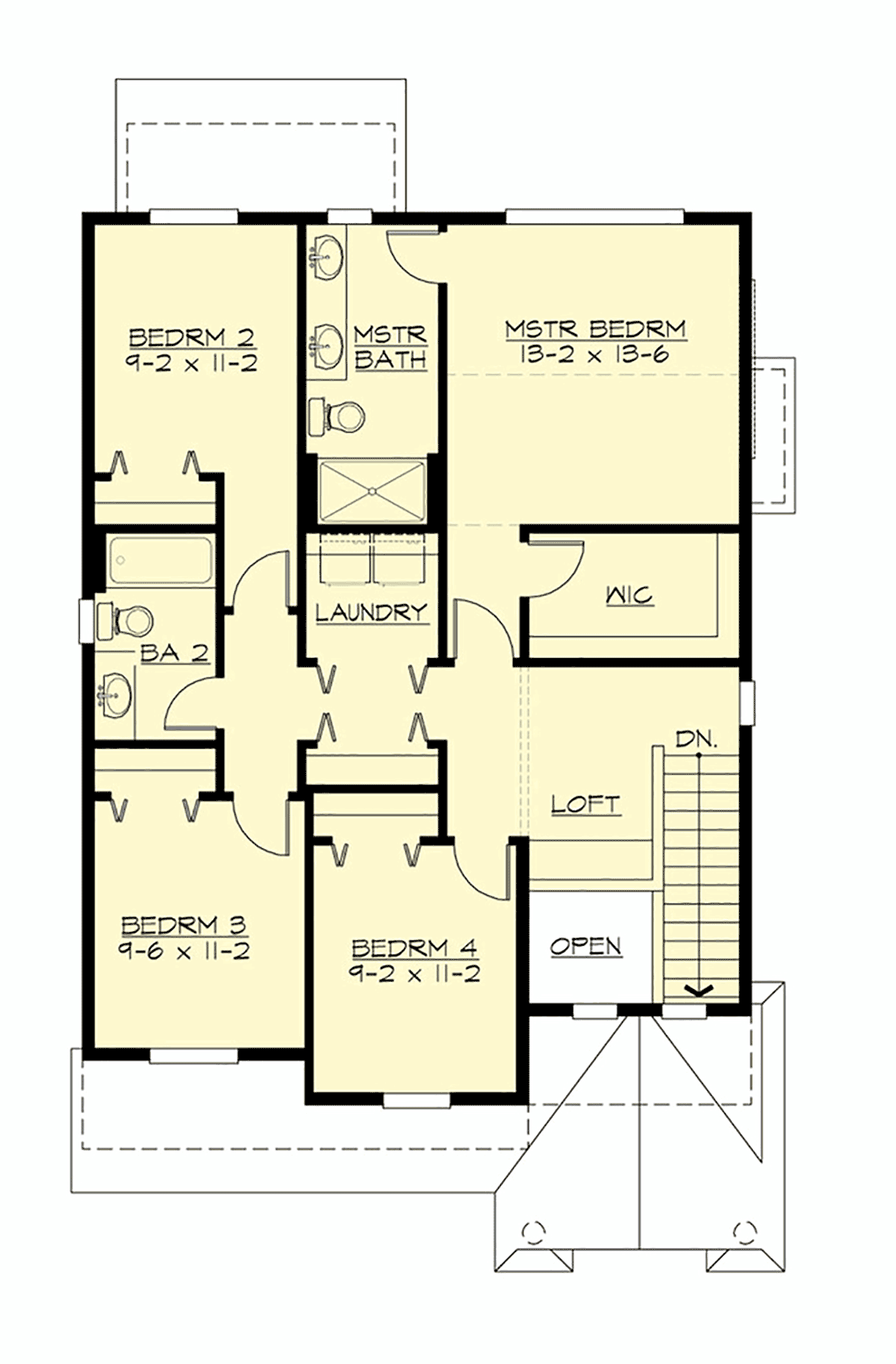 Craftsman Traditional Level Two of Plan 87682