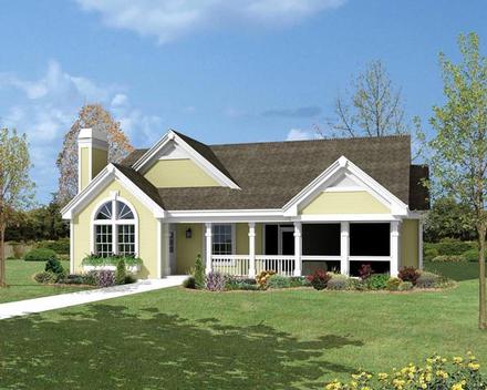 Cottage Country Ranch Traditional Elevation of Plan 87800