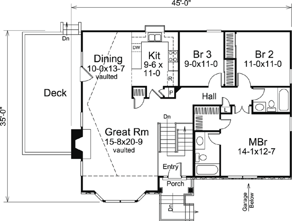 Country Traditional Level One of Plan 87801