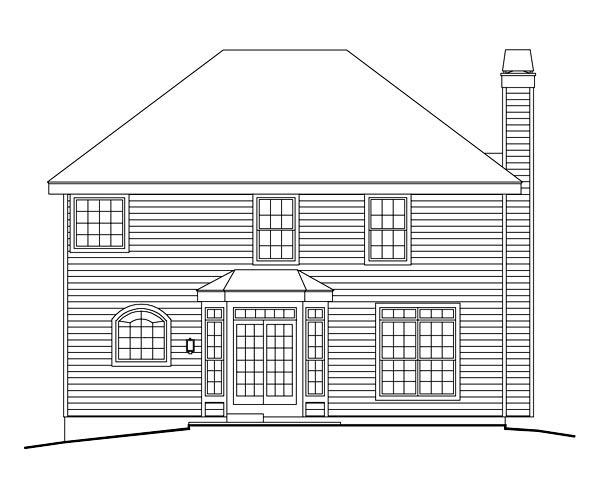 Country Traditional Rear Elevation of Plan 87802