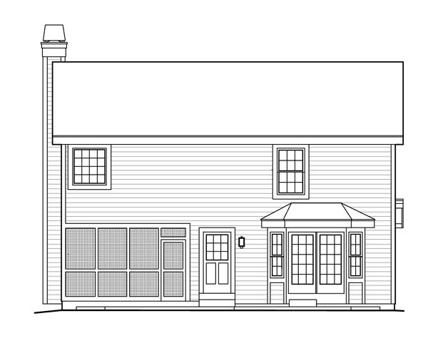 Colonial Country Southern Traditional Rear Elevation of Plan 87803
