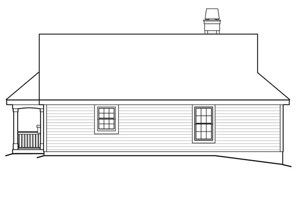 Bungalow Cottage Country Ranch Rear Elevation of Plan 87804