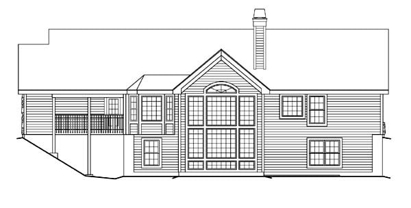 Cape Cod, Country, Ranch, Traditional Plan with 1532 Sq. Ft., 3 Bedrooms, 2 Bathrooms, 2 Car Garage Picture 4