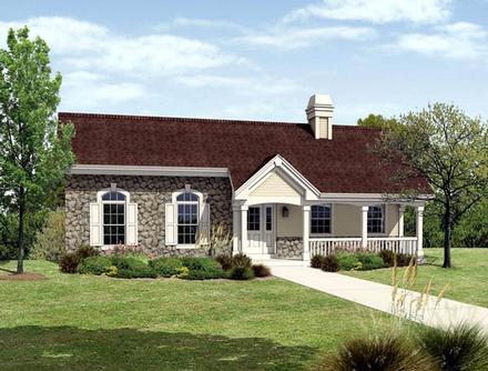 Cottage Country Ranch Elevation of Plan 87810