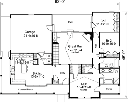 House Plan 87811 First Level Plan