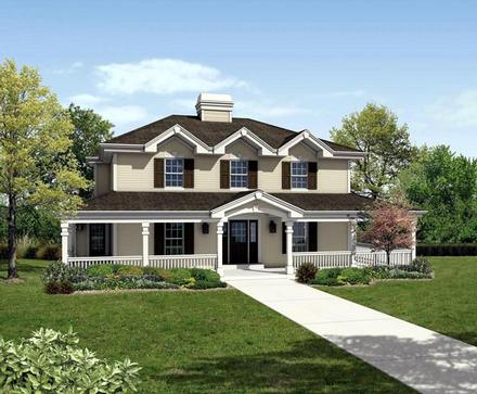 Colonial Country Traditional Elevation of Plan 87812