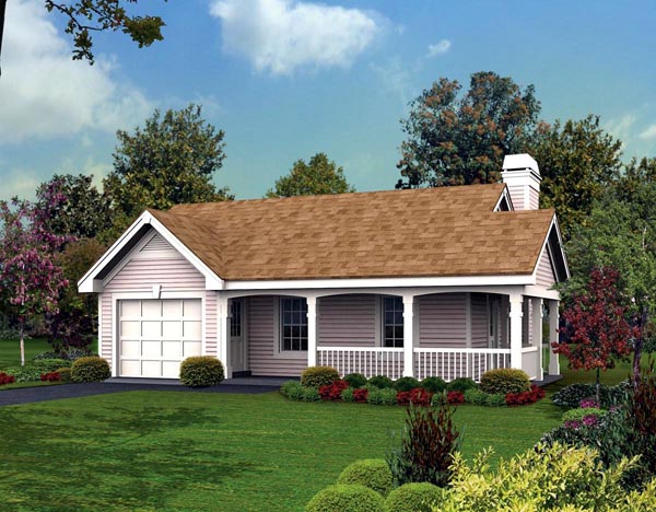 Cottage, Country, Ranch House Plan 87813 with 1 Beds, 1 Baths, 1 Car Garage Elevation