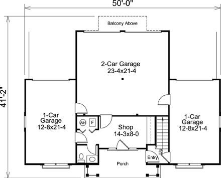 Garage Plan 87815 - 4 Car Garage Apartment First Level Plan