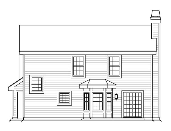 Cottage Traditional Rear Elevation of Plan 87816