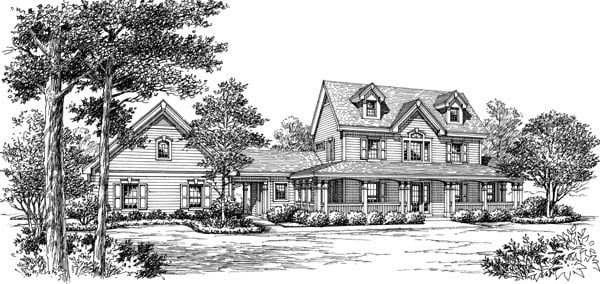 Country, Southern, Traditional Plan with 2694 Sq. Ft., 4 Bedrooms, 3 Bathrooms, 2 Car Garage Picture 4