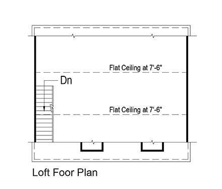 Garage Plan 87823 - 2 Car Garage Second Level Plan