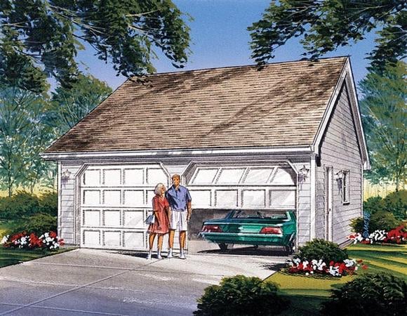 Garage Plan 87828 - 2 Car Garage Elevation