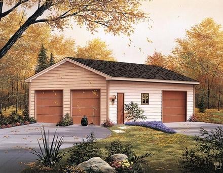 Garage Plan 87864 - 3 Car Garage Elevation