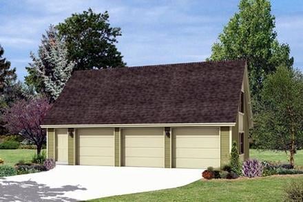 Garage Plan 87866 - 3 Car Garage Elevation