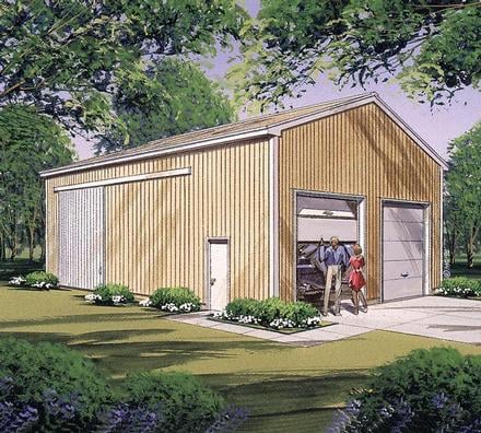 Garage Plan 87869 - 4 Car Garage Elevation