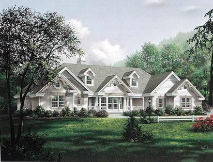 Country Ranch Southern Traditional Victorian Elevation of Plan 87871