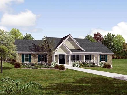 Country Ranch Southern Traditional Elevation of Plan 87872