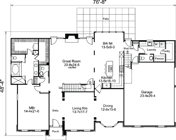 Colonial Traditional Level One of Plan 87875