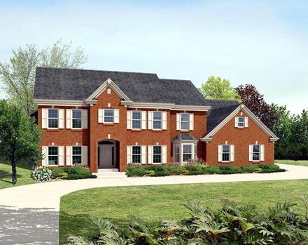 Colonial Traditional Elevation of Plan 87875