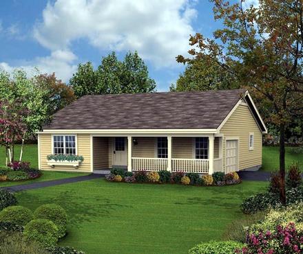 Country Ranch Traditional Elevation of Plan 87877