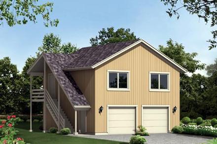 Garage Plan 87888 - 2 Car Garage Apartment Elevation