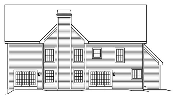 Country Traditional Rear Elevation of Plan 87890