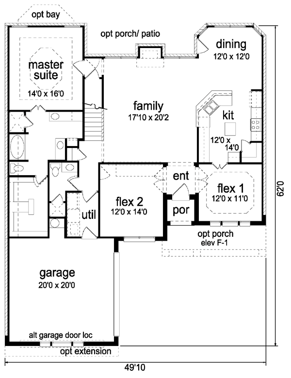 Country Farmhouse Level One of Plan 87903