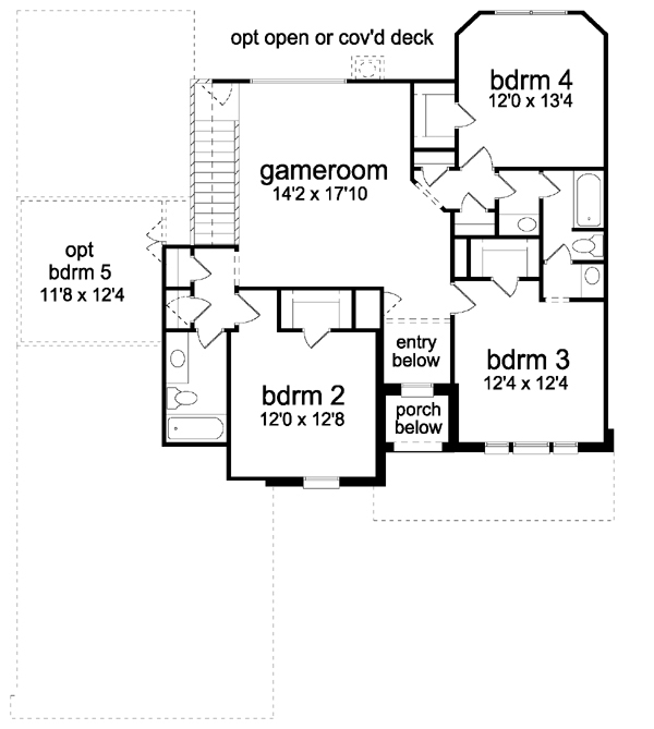Country Farmhouse Level Two of Plan 87903