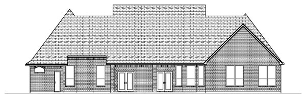 Traditional Rear Elevation of Plan 87907