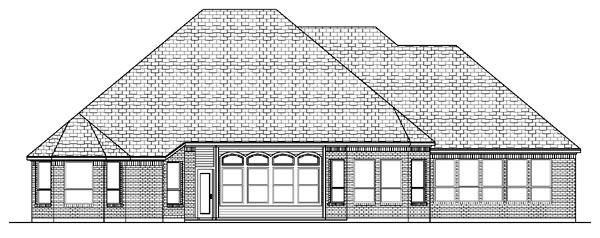 European Rear Elevation of Plan 87908