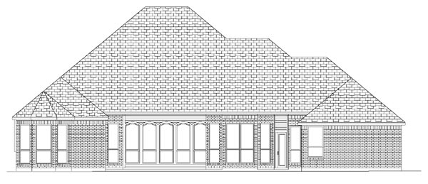 European Rear Elevation of Plan 87910